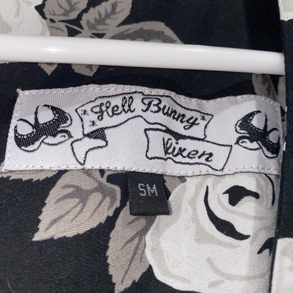 Hell Bunny Vixen Rose Natalie Dress Gothic Floral Dark Black Size Small Womens - Picture 4 of 5